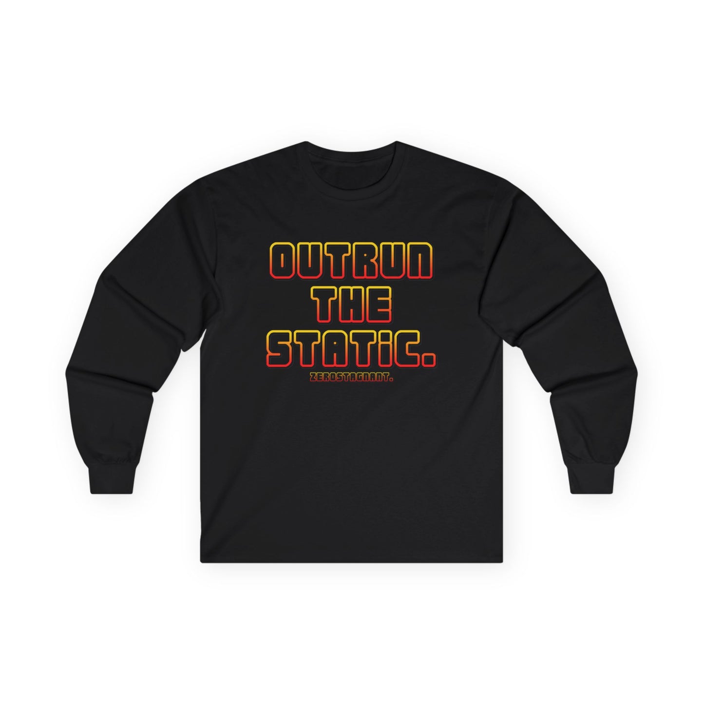 Outrun The Static Non-Stop  — Long Sleeve Retro Vaporwave Graphic Shirt