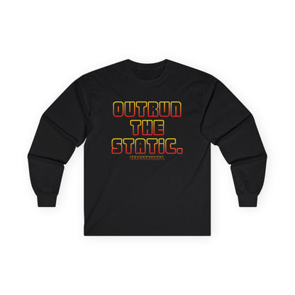 Outrun The Static Non-Stop  — Long Sleeve Retro Vaporwave Graphic Shirt