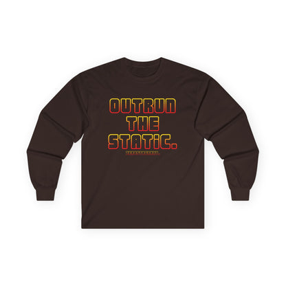 Outrun The Static Non-Stop  — Long Sleeve Retro Vaporwave Graphic Shirt