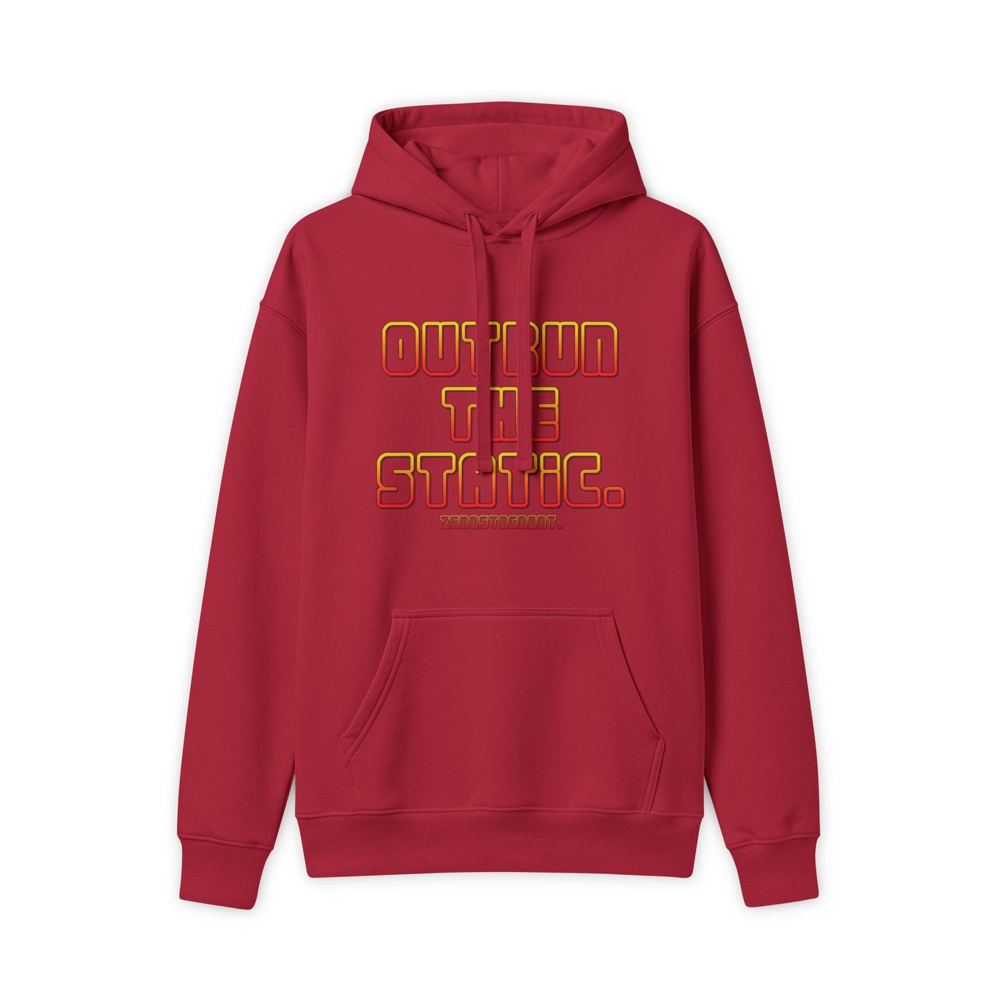 Outrun The Static Hoodie — Unisex Retro Vintage Racing Graphic Sweatshirt, Non-Stop