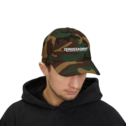 Dad Cap — Embroidered "Zerostagnant: Still Water Roots. Keep Moving."