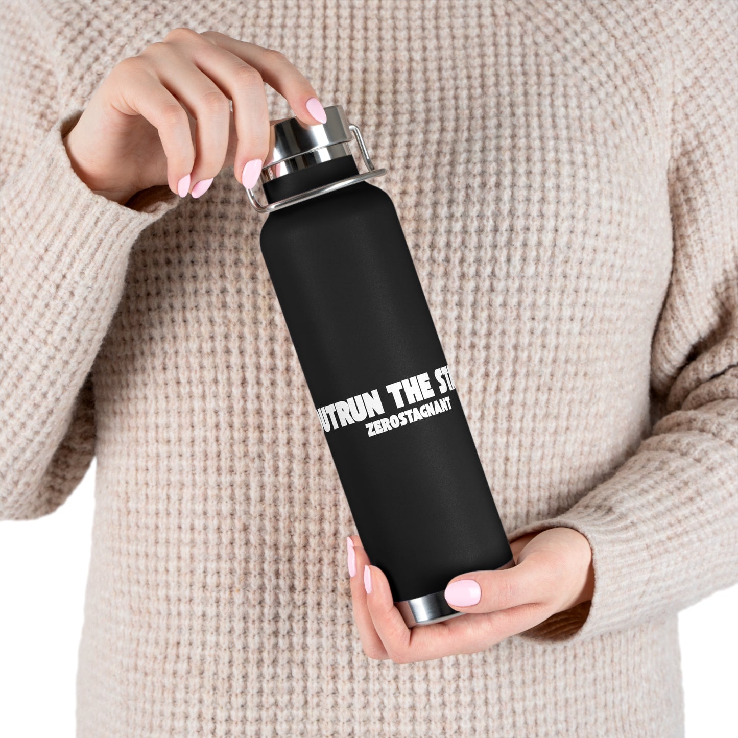 Outrun the Static — Copper Vacuum Thermos Water Bottle, 22 Oz
