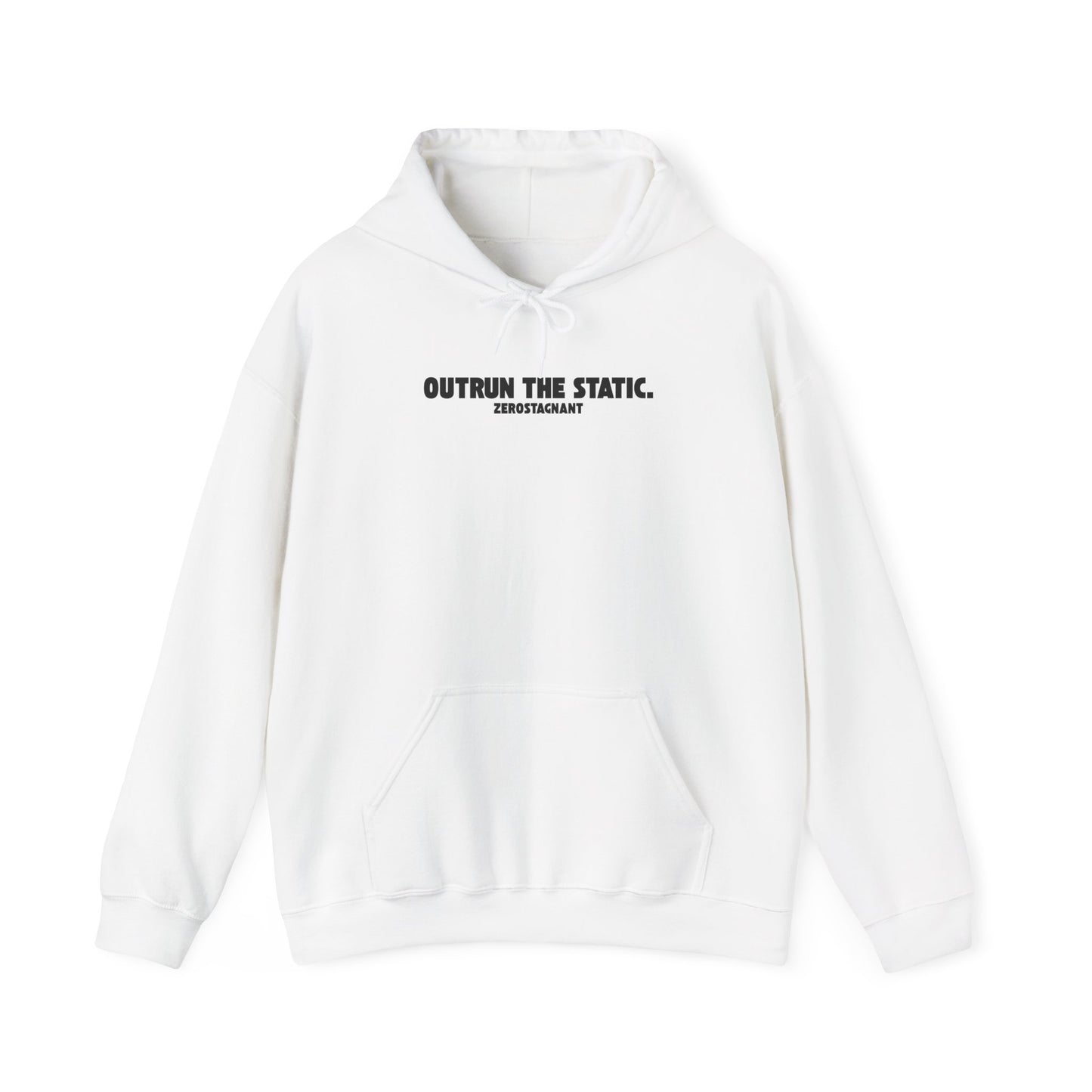 Outrun the Static., Hoodie — Unisex Garment-Dyed T-shirt — Motivational Fitness Hoodie