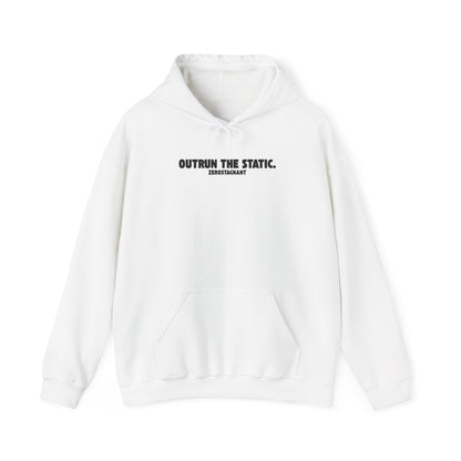 Outrun the Static., Hoodie — Unisex Garment-Dyed T-shirt — Motivational Fitness Hoodie