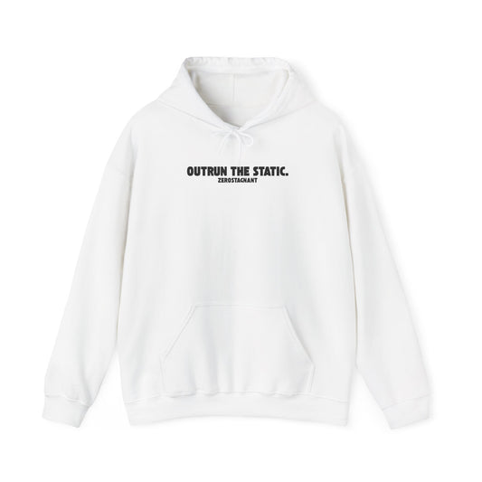 Outrun the Static., Hoodie — Unisex Garment-Dyed T-shirt — Motivational Fitness Hoodie
