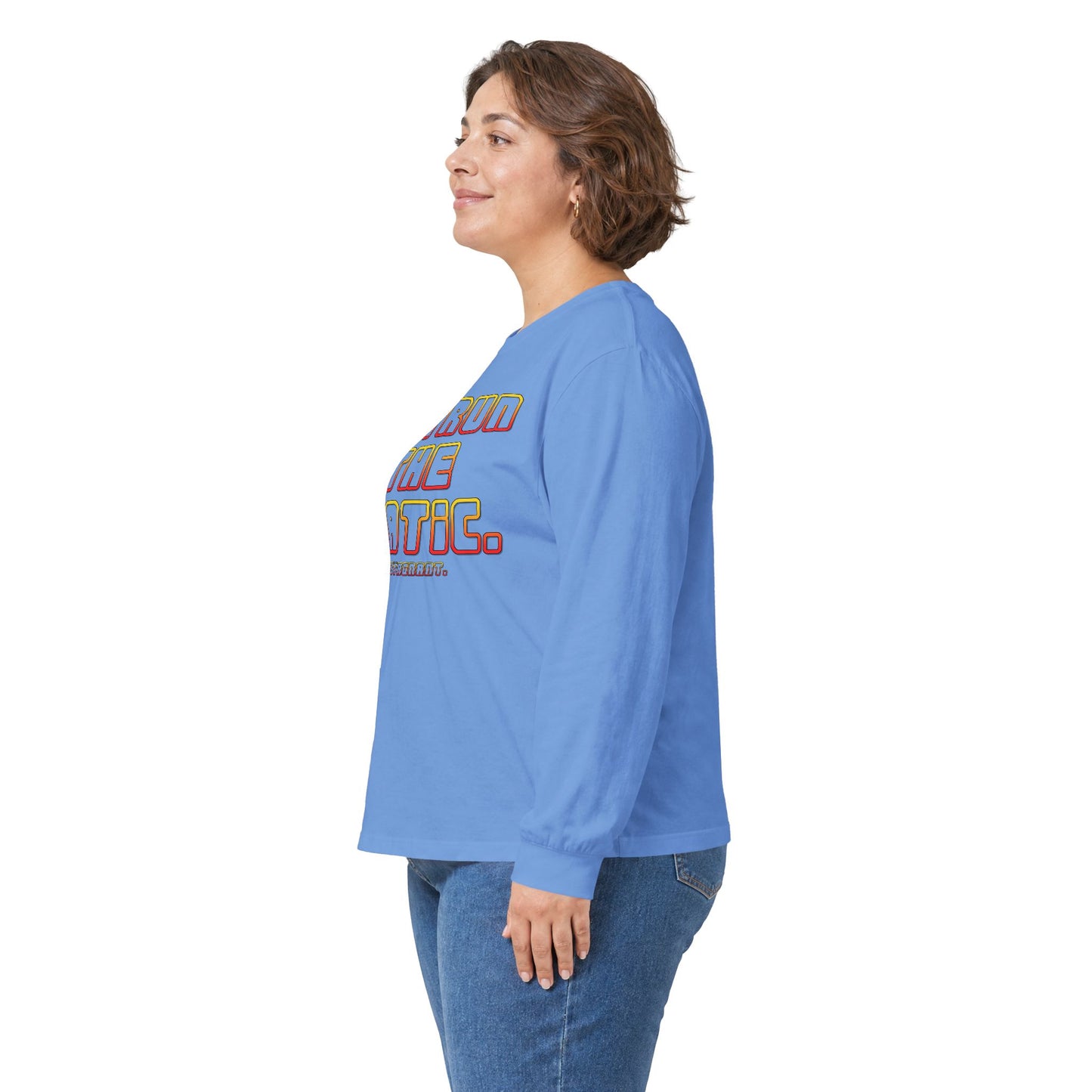 Outrun The Static Non-Stop  — Long Sleeve Retro Vaporwave Graphic Shirt