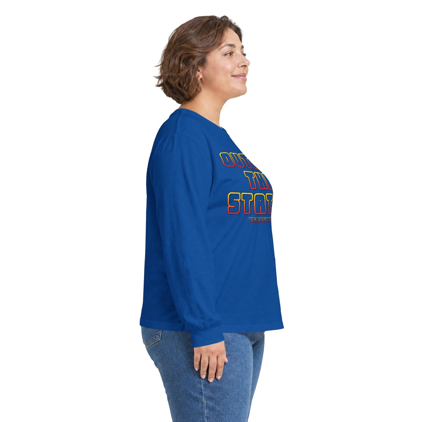 Outrun The Static Non-Stop  — Long Sleeve Retro Vaporwave Graphic Shirt