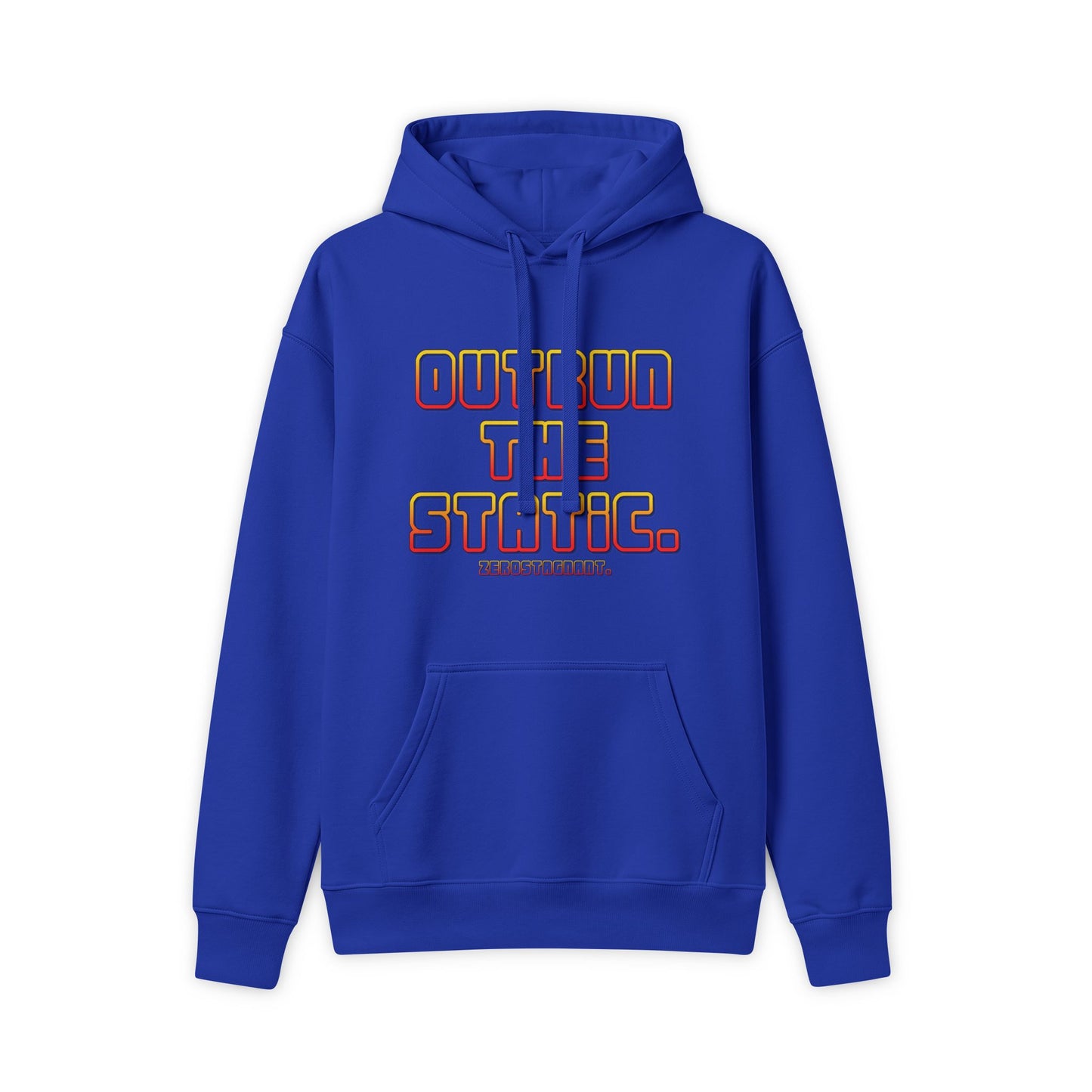Outrun The Static Hoodie — Unisex Retro Vintage Racing Graphic Sweatshirt, Non-Stop