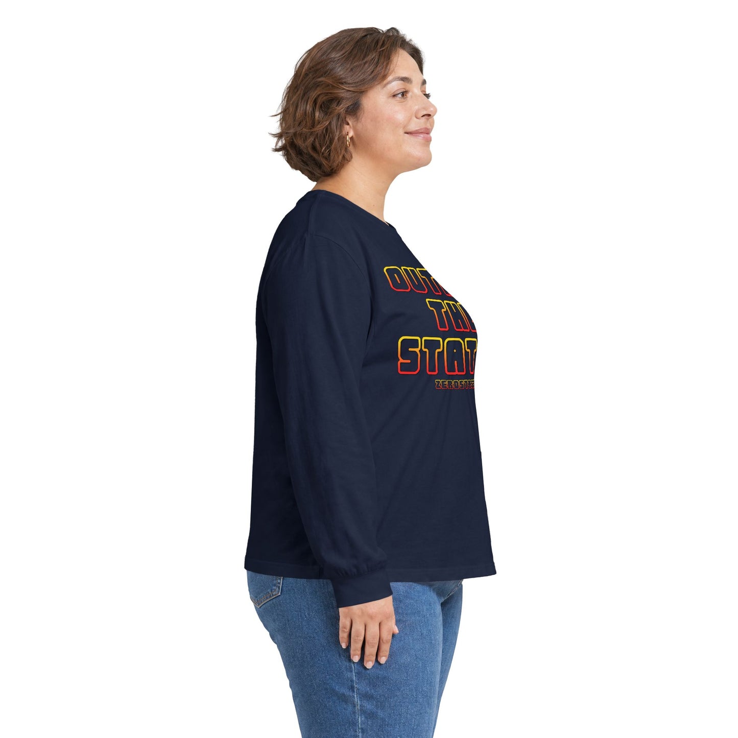 Outrun The Static Non-Stop  — Long Sleeve Retro Vaporwave Graphic Shirt