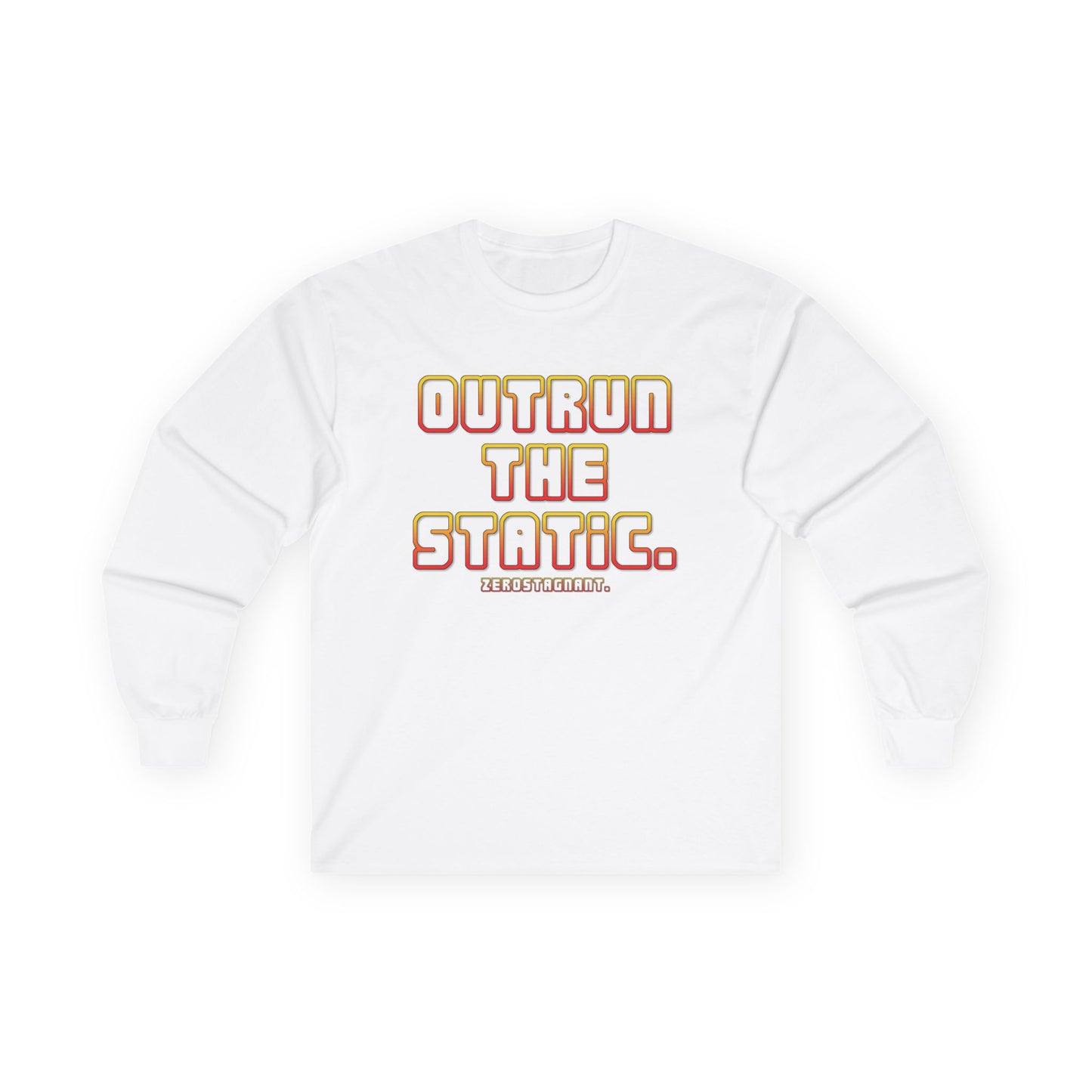 Outrun The Static Non-Stop  — Long Sleeve Retro Vaporwave Graphic Shirt