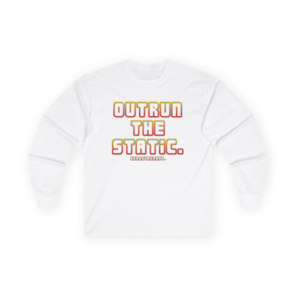 Outrun The Static Non-Stop  — Long Sleeve Retro Vaporwave Graphic Shirt