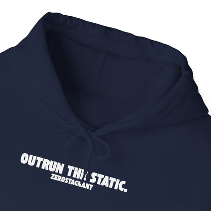 Outrun The Static, Hoodie — Unisex Heavy Blend™ Hooded Sweatshirt — Motivational Fitness Hoodie