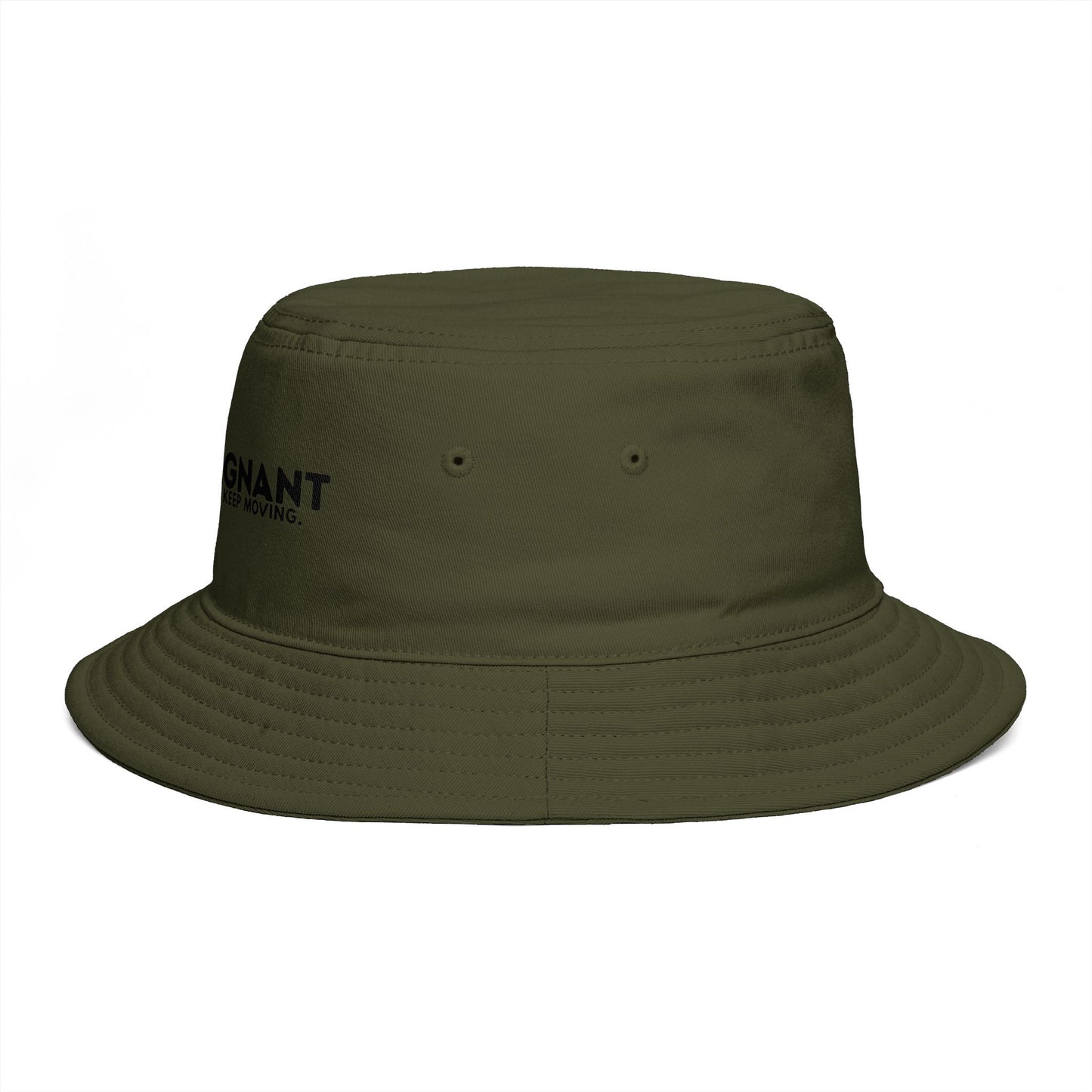 Bucket Hat — "Zerostagnant: Still Water Roots. Keep Moving."