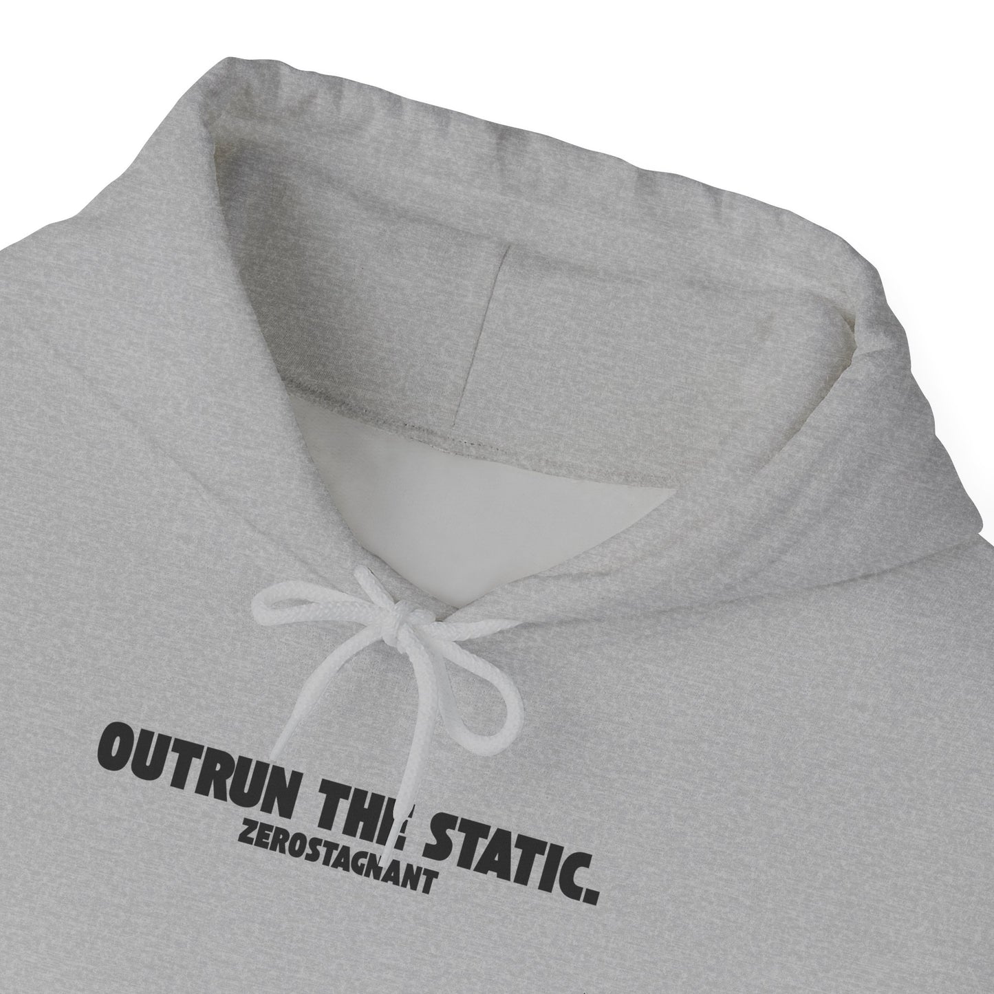 Outrun the Static., Hoodie — Unisex Garment-Dyed T-shirt — Motivational Fitness Hoodie