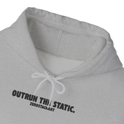 Outrun the Static., Hoodie — Unisex Garment-Dyed T-shirt — Motivational Fitness Hoodie