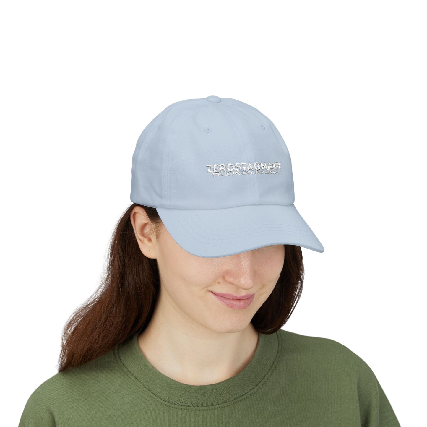 Dad Cap — Embroidered "Zerostagnant: Still Water Roots. Keep Moving."