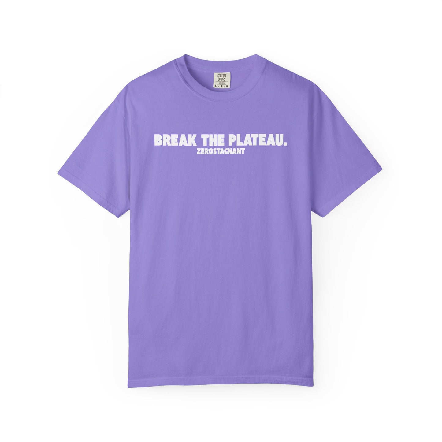 Break The Plateau. —Unisex Garment-Dyed T-shirt — Motivational Fitness Tee