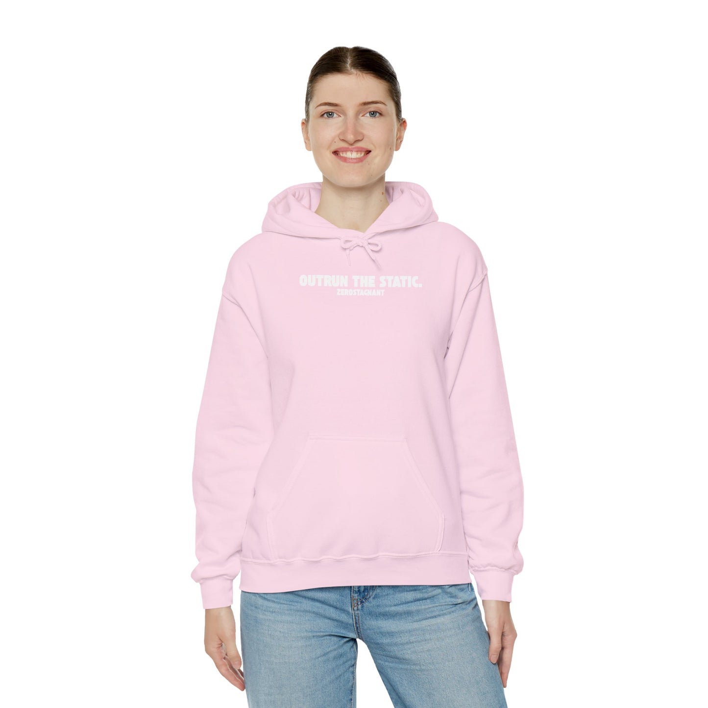 Outrun The Static, Hoodie — Unisex Heavy Blend™ Hooded Sweatshirt — Motivational Fitness Hoodie