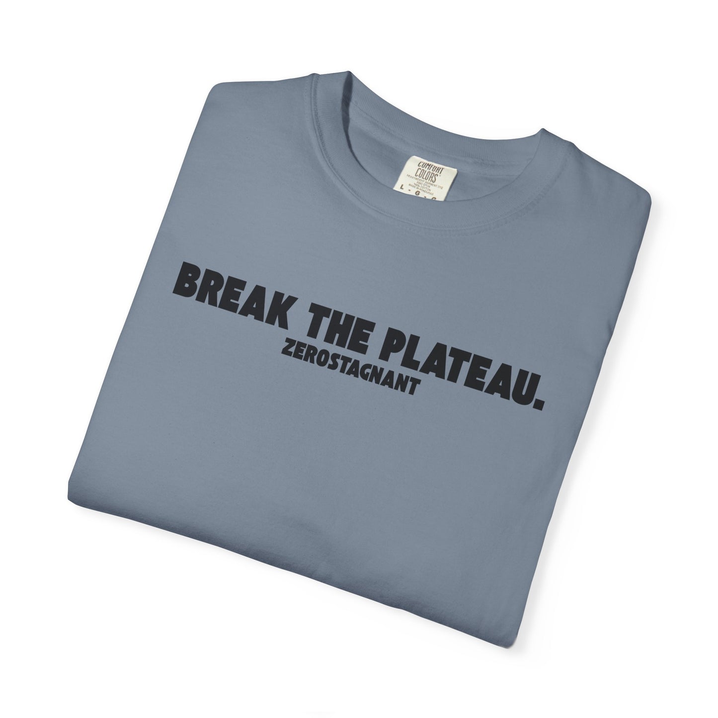 Break The Plateau. —Unisex Garment-Dyed T-shirt — Motivational Fitness Tee