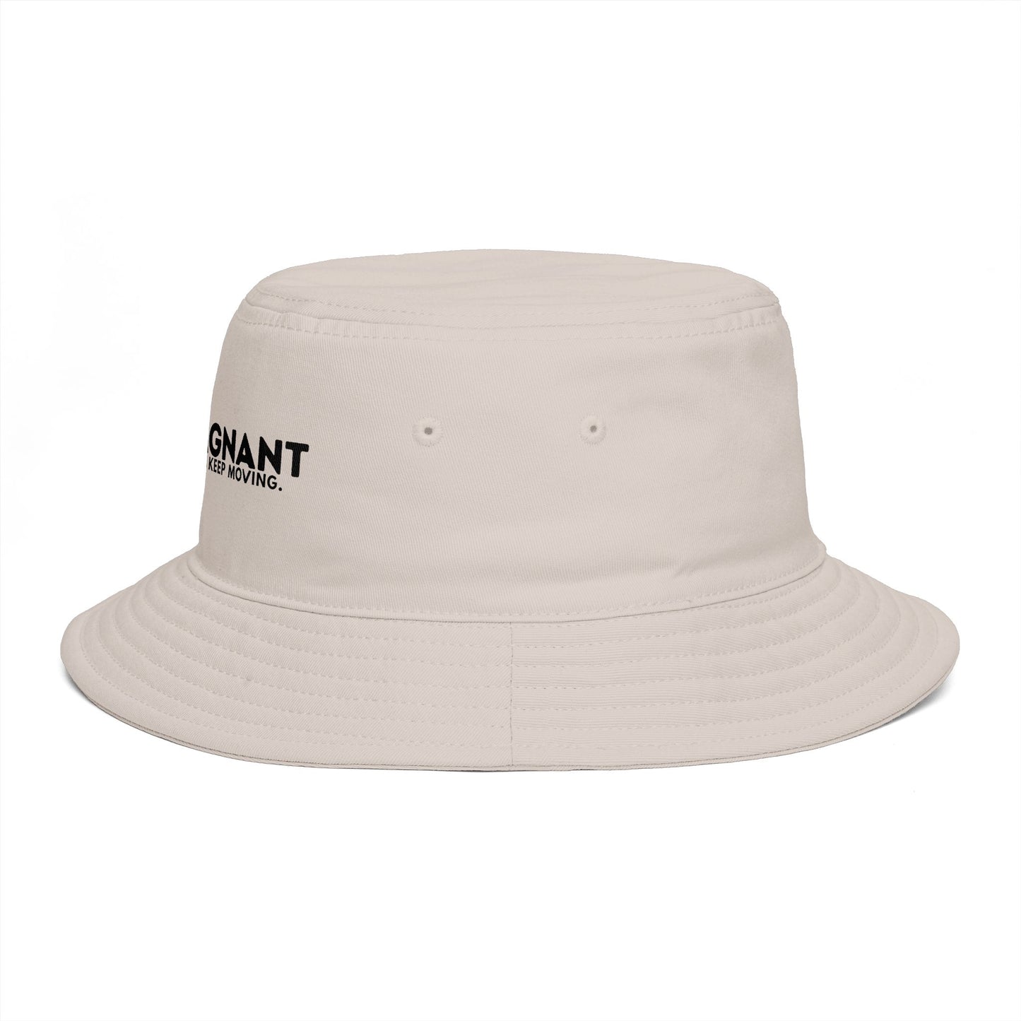 Bucket Hat — "Zerostagnant: Still Water Roots. Keep Moving."