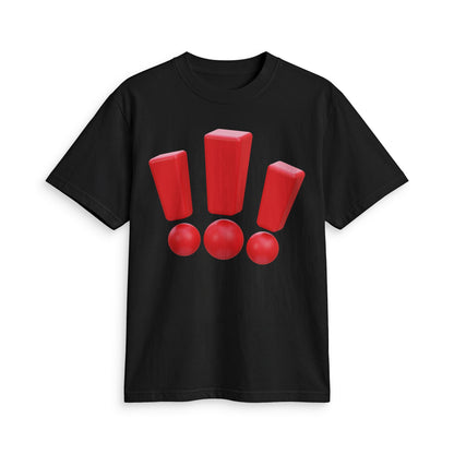 Fun Social Media 3D Red Exclamations T-Shirt — Keep Moving.