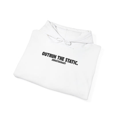 Outrun the Static., Hoodie — Unisex Garment-Dyed T-shirt — Motivational Fitness Hoodie
