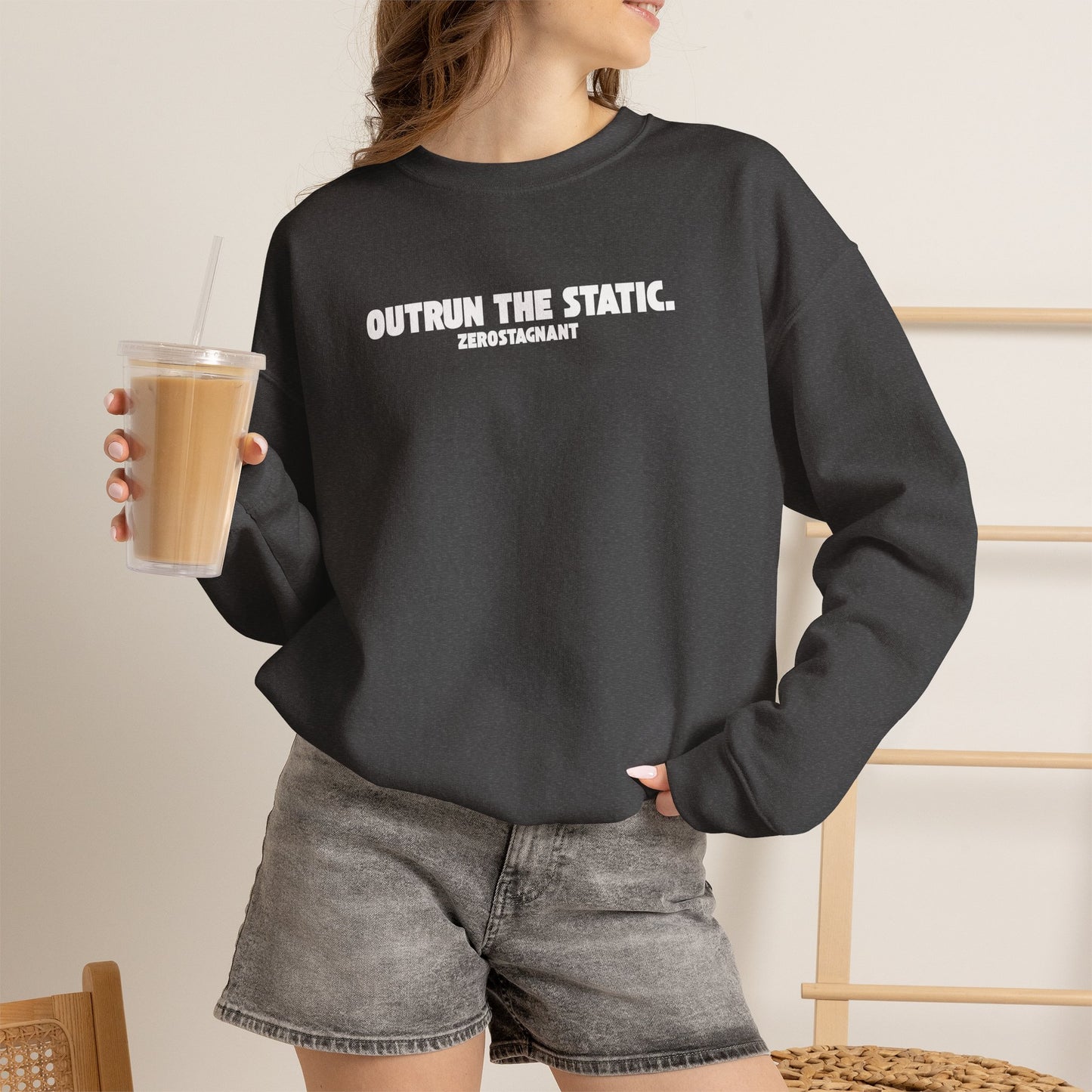 Outrun the Static T-Shirt — Unisex Garment-Dyed T-shirt—Motivational Fitness Tee