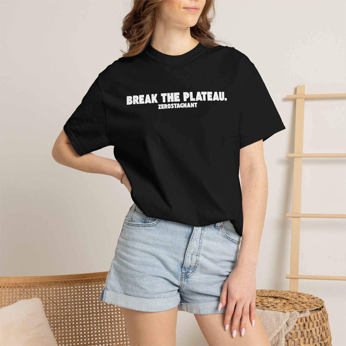 Break The Plateau. —Unisex Garment-Dyed T-shirt — Motivational Fitness Tee
