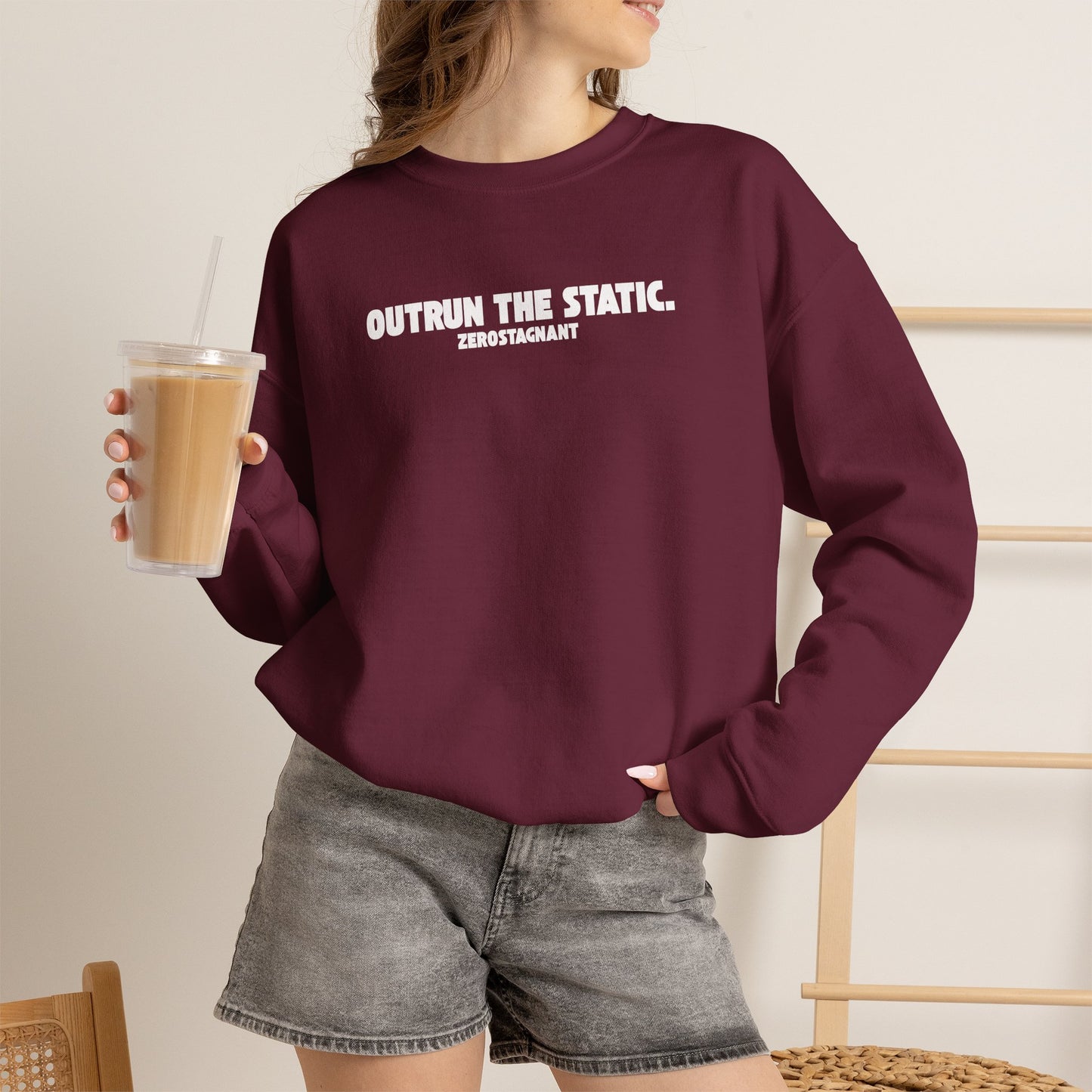 Outrun the Static T-Shirt — Unisex Garment-Dyed T-shirt—Motivational Fitness Tee