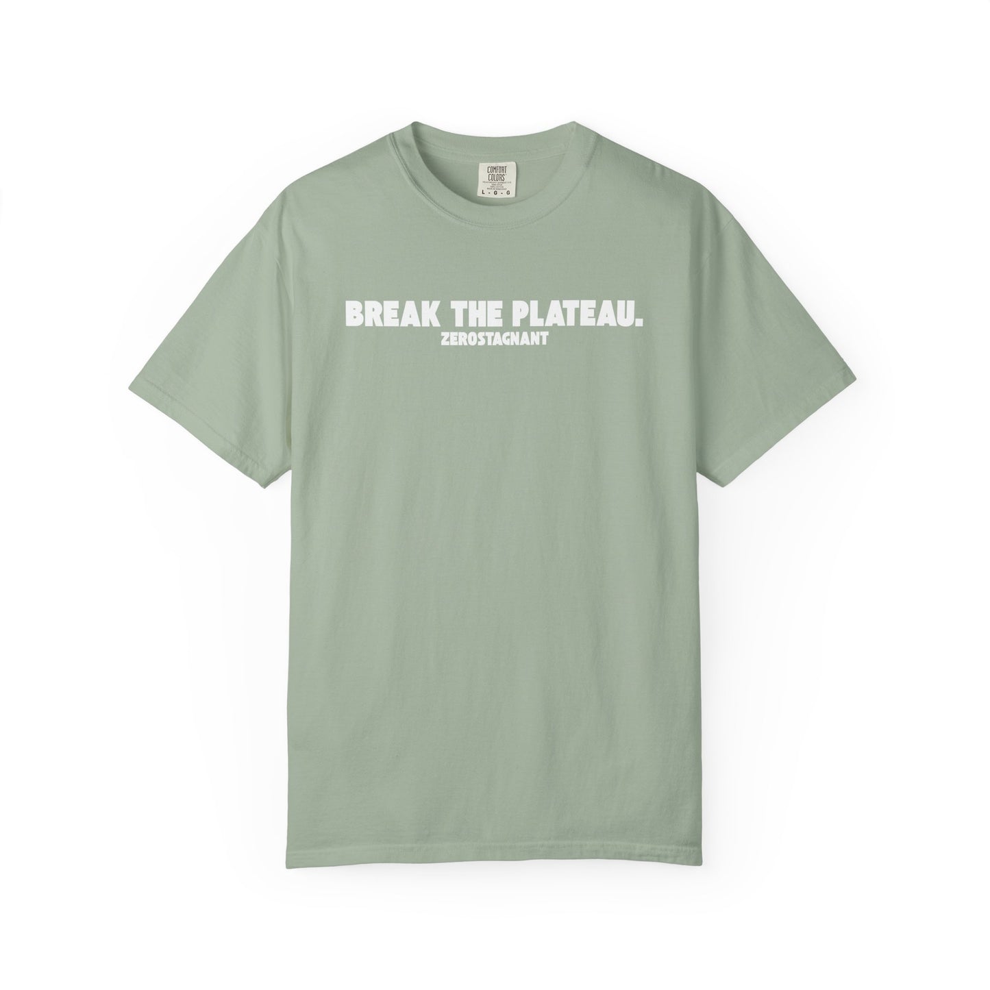 Break The Plateau. —Unisex Garment-Dyed T-shirt — Motivational Fitness Tee