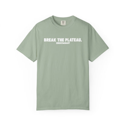 Break The Plateau. —Unisex Garment-Dyed T-shirt — Motivational Fitness Tee