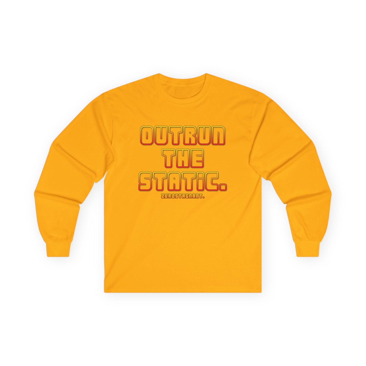 Outrun The Static Non-Stop  — Long Sleeve Retro Vaporwave Graphic Shirt