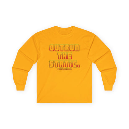 Outrun The Static Non-Stop  — Long Sleeve Retro Vaporwave Graphic Shirt