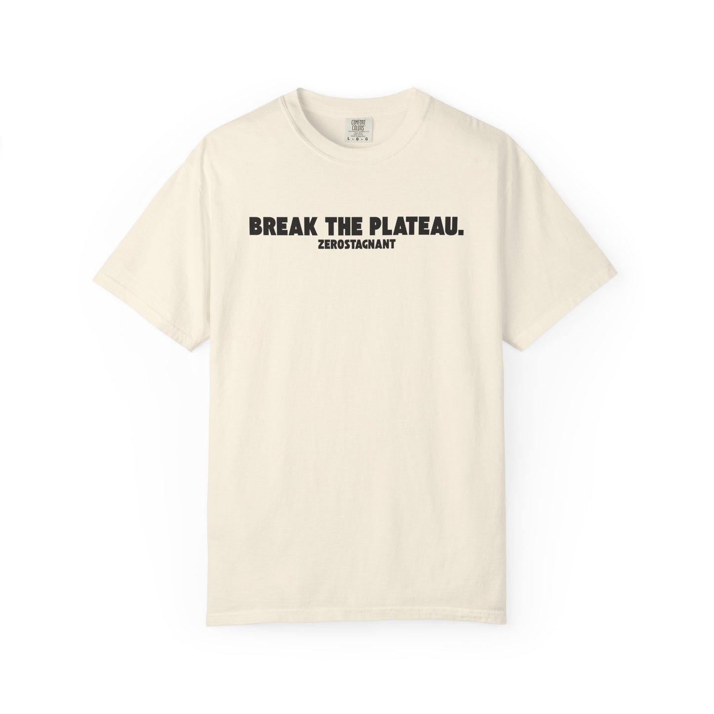 Break The Plateau. —Unisex Garment-Dyed T-shirt — Motivational Fitness Tee