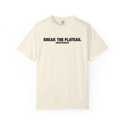 Break The Plateau. —Unisex Garment-Dyed T-shirt — Motivational Fitness Tee