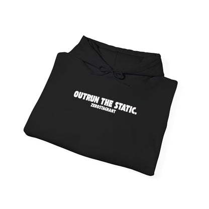 Outrun The Static, Hoodie — Unisex Heavy Blend™ Hooded Sweatshirt — Motivational Fitness Hoodie