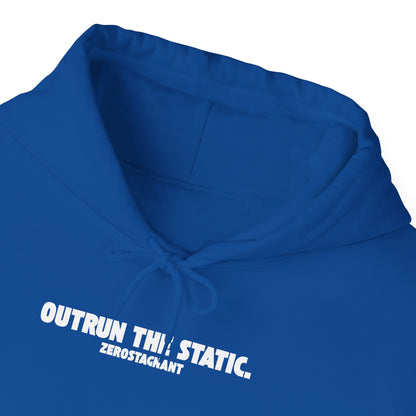 Outrun The Static, Hoodie — Unisex Heavy Blend™ Hooded Sweatshirt — Motivational Fitness Hoodie