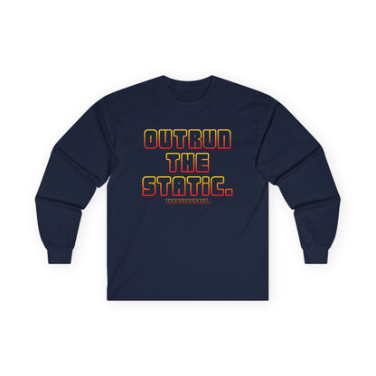 Outrun The Static Non-Stop  — Long Sleeve Retro Vaporwave Graphic Shirt