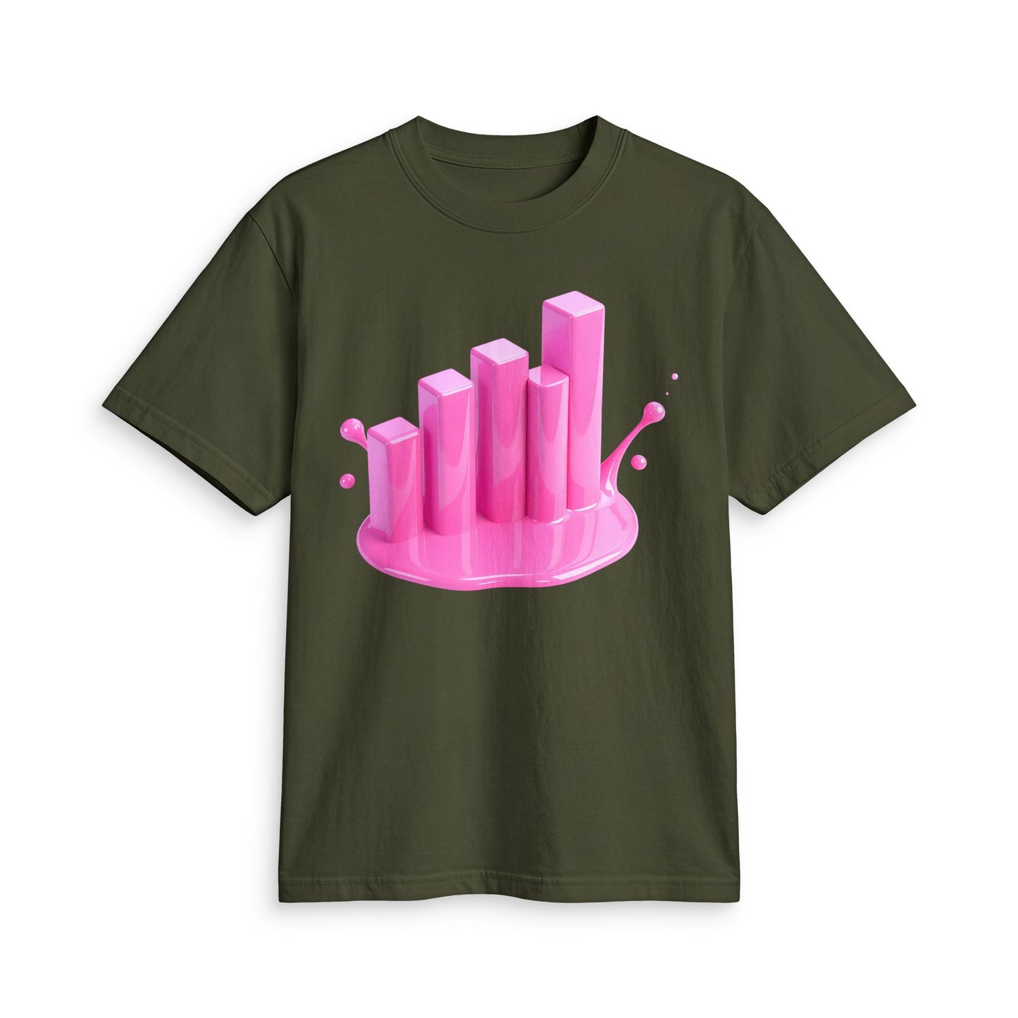 Fun Social Media 3D Pink Progress Bar Graphic T-Shirt — Keep Moving.