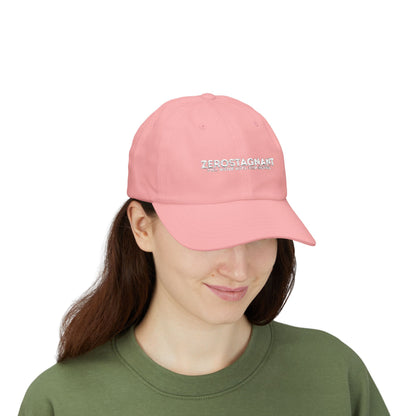 Dad Cap — Embroidered "Zerostagnant: Still Water Roots. Keep Moving."