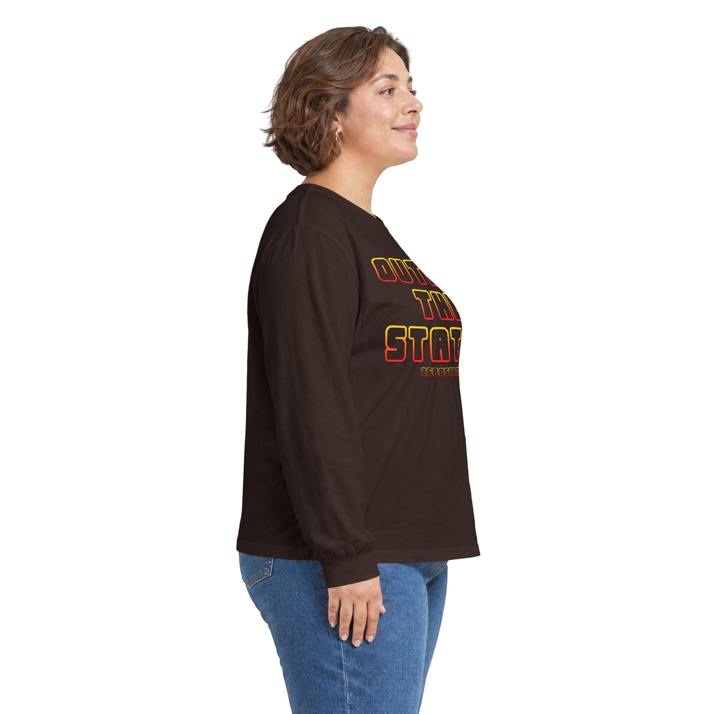 Outrun The Static Non-Stop  — Long Sleeve Retro Vaporwave Graphic Shirt