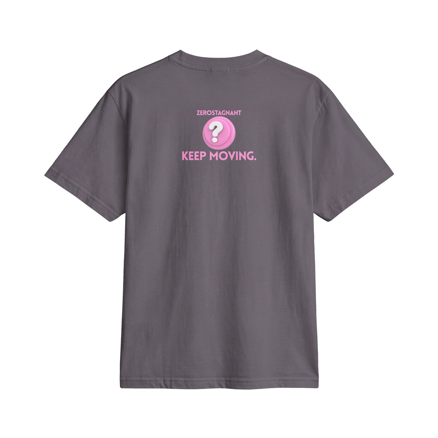 Fun Social Media 3D Question Mark Badge T‑Shirt — Keep Moving.