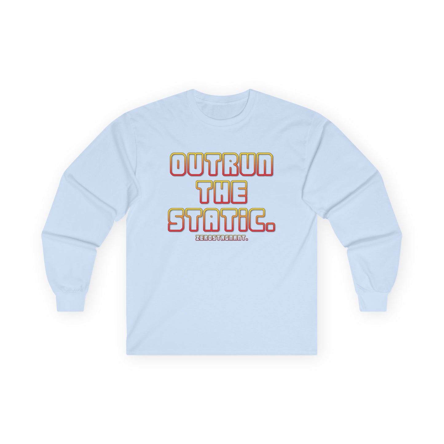 Outrun The Static Non-Stop  — Long Sleeve Retro Vaporwave Graphic Shirt