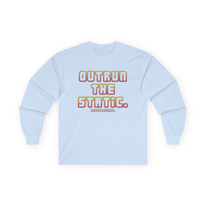 Outrun The Static Non-Stop  — Long Sleeve Retro Vaporwave Graphic Shirt