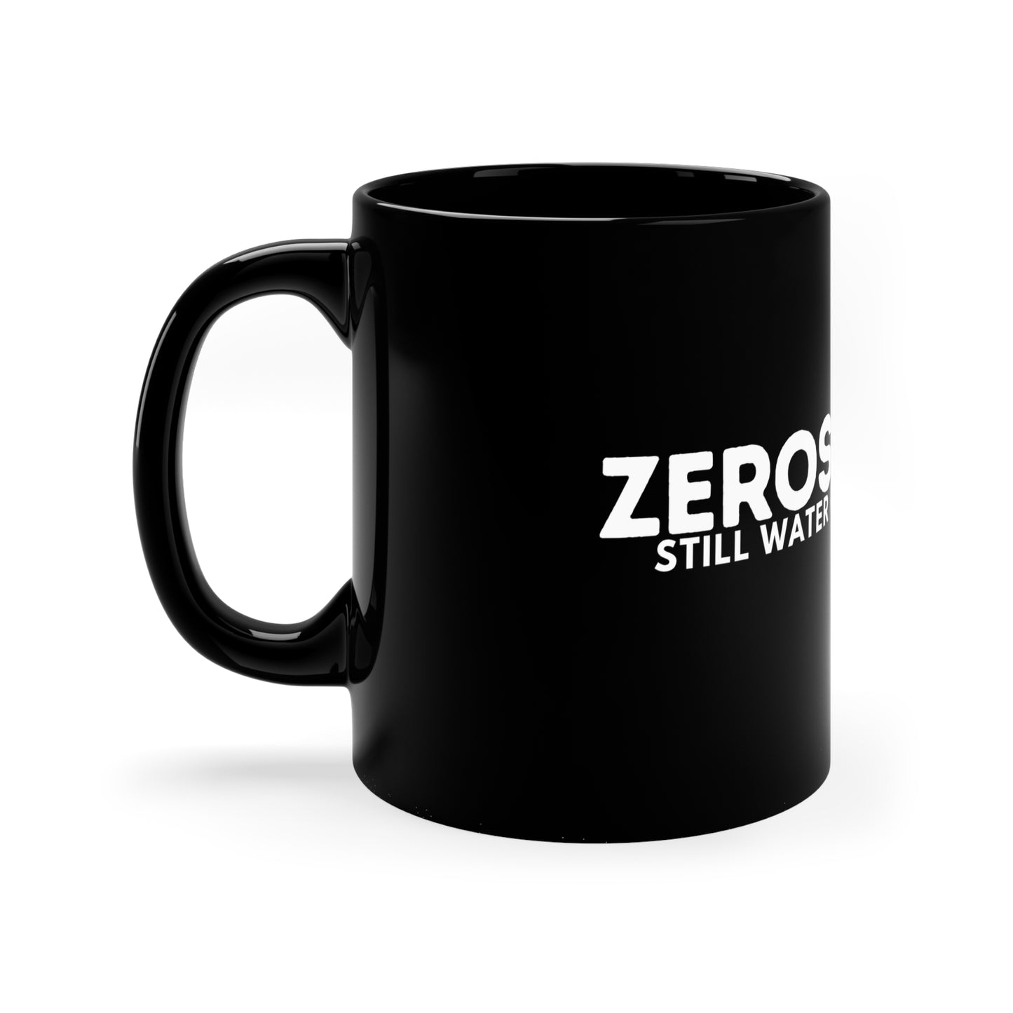 Motivational Black Coffee Mug — "ZEROSTAGNANT: Still Water Rots. Keep Moving."