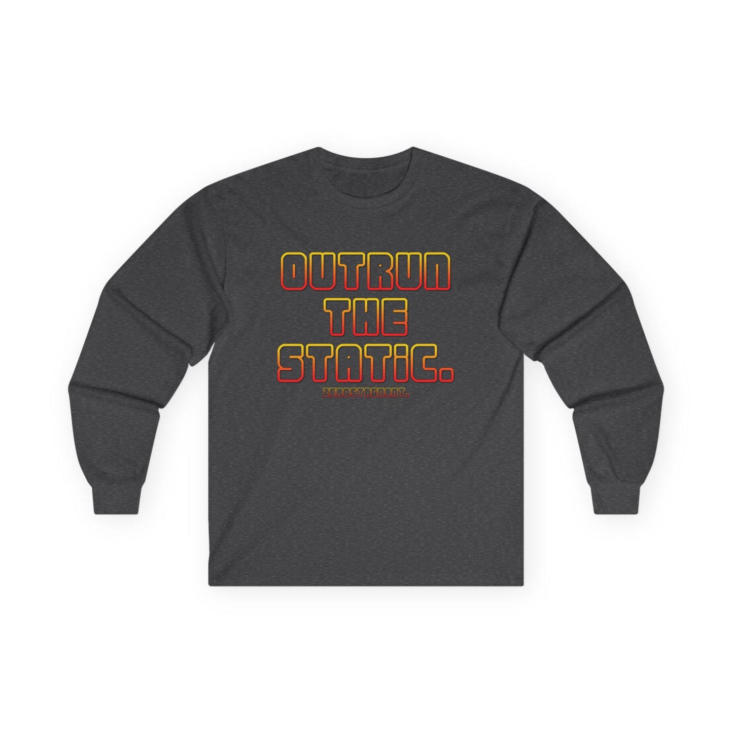 Outrun The Static Non-Stop  — Long Sleeve Retro Vaporwave Graphic Shirt