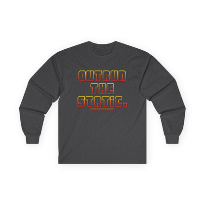 Outrun The Static Non-Stop  — Long Sleeve Retro Vaporwave Graphic Shirt