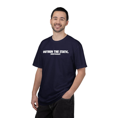 Outrun the Static T-Shirt — Unisex Garment-Dyed T-shirt—Motivational Fitness Tee