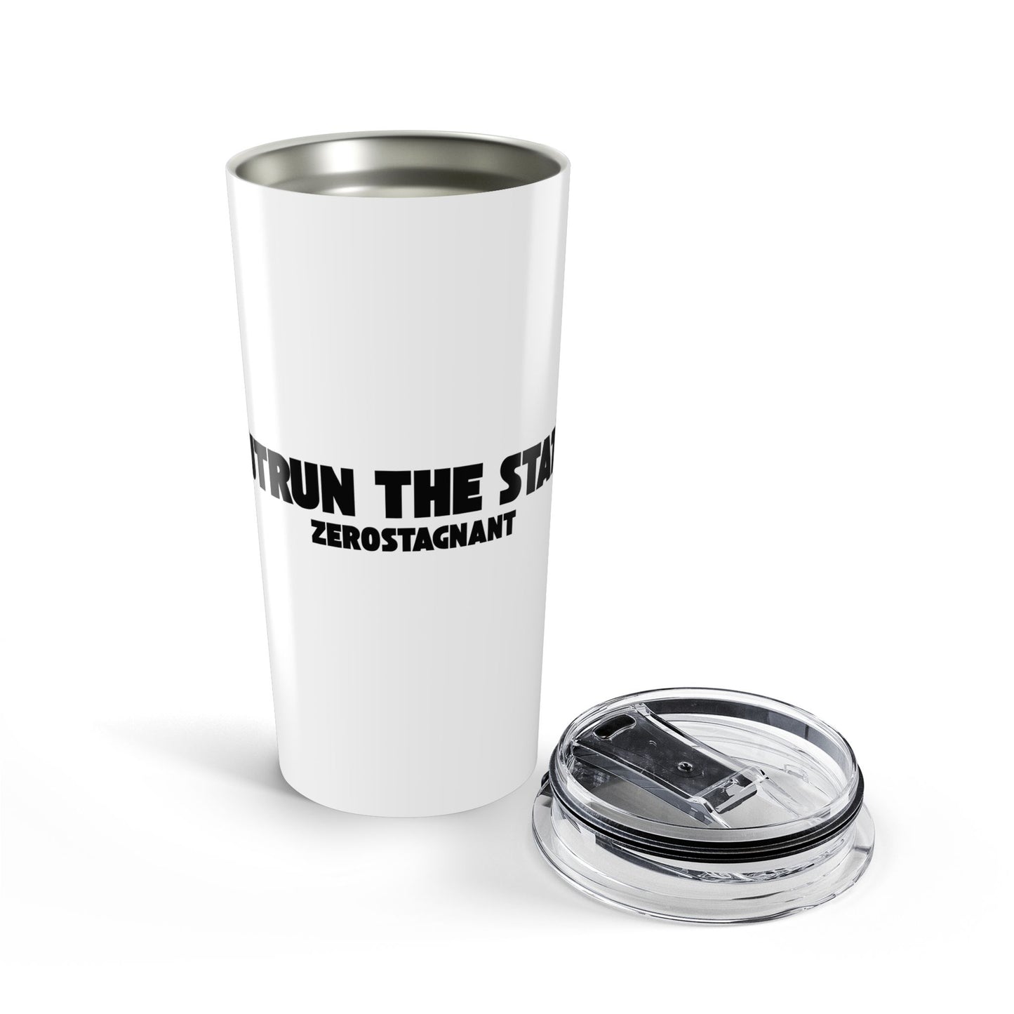 Outrun the Static — Tumbler, Motivational Travel Mug, 20oz