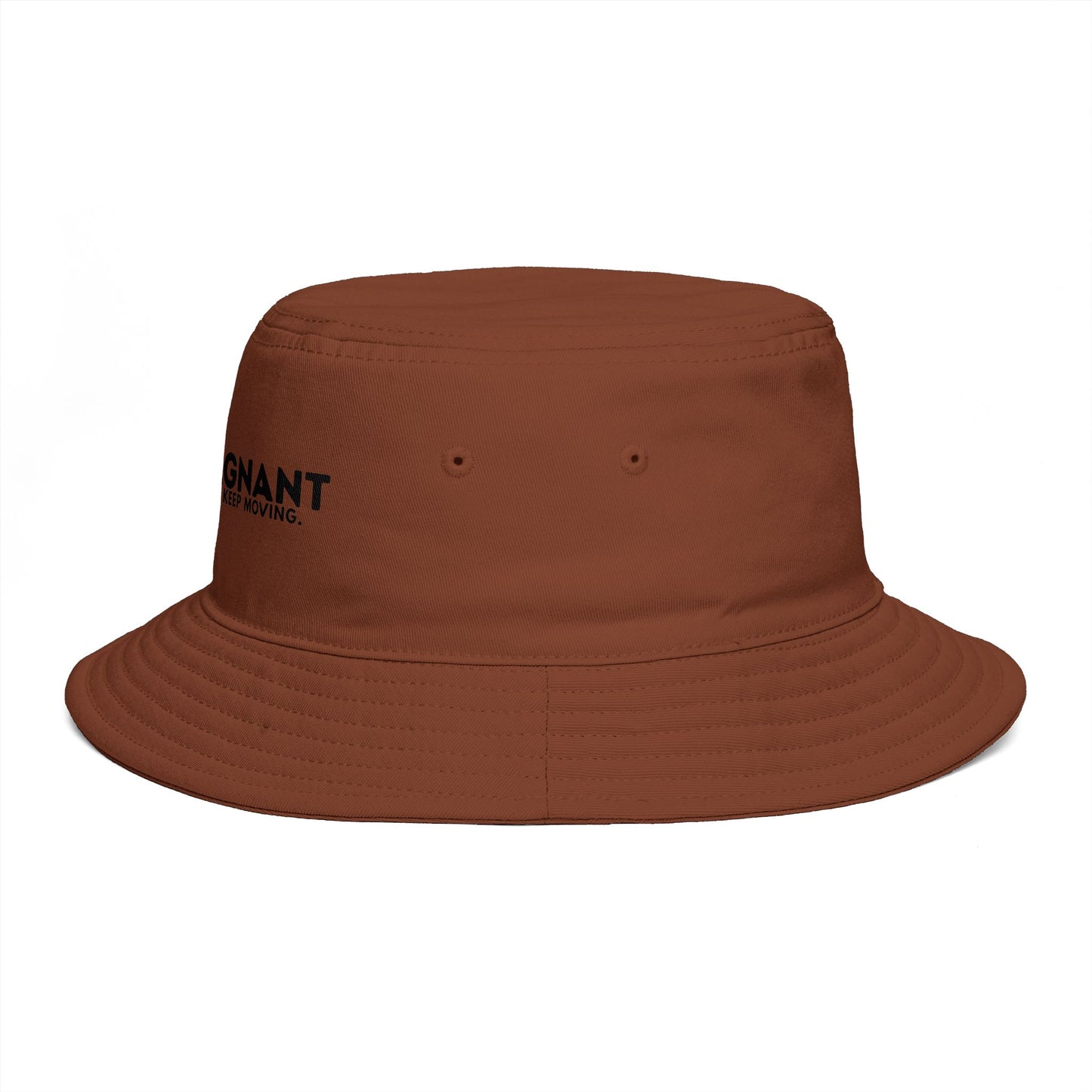 Bucket Hat — "Zerostagnant: Still Water Roots. Keep Moving."